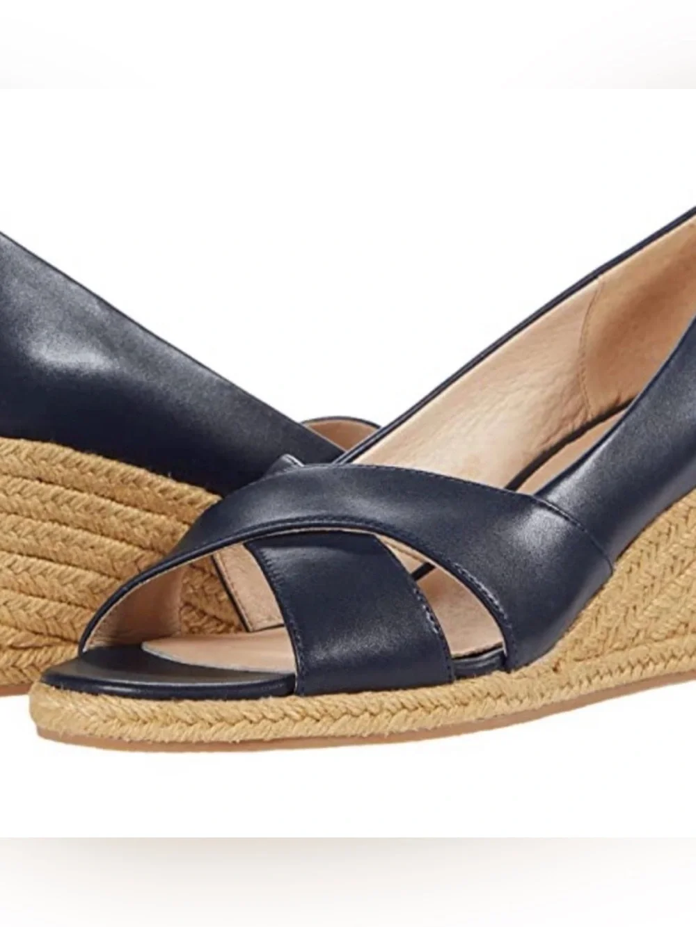 JACK ROGERS Palmer Criss-Cross Midnight Navy Wedge Espadrille